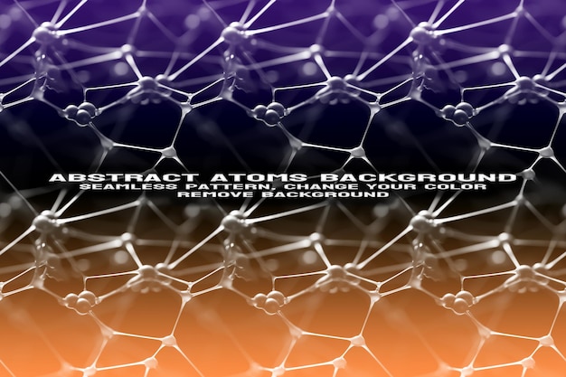 Abstracte gestructureerde achtergrond met bewerkbare molecuul- en atoompatroon PSD-indeling