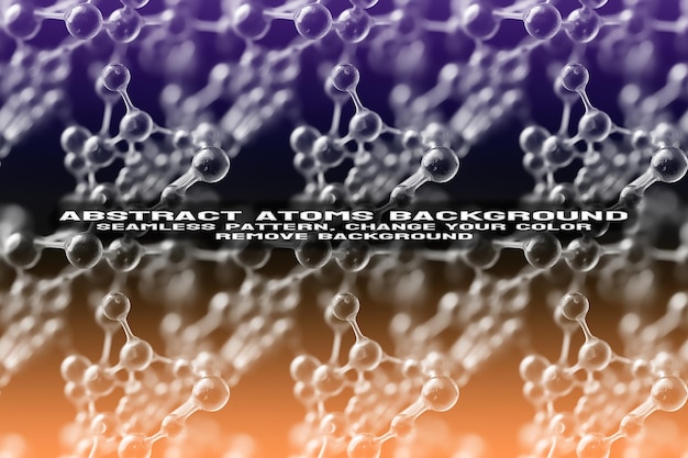 Abstracte gestructureerde achtergrond met bewerkbare molecuul- en atoompatroon PSD-indeling