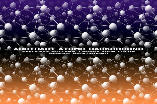 Abstracte gestructureerde achtergrond met bewerkbare molecuul- en atoompatroon PSD-indeling