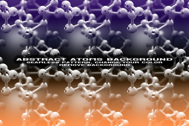Abstracte gestructureerde achtergrond met bewerkbare molecuul- en atoompatroon PSD-indeling