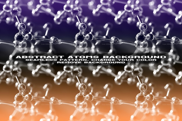 PSD abstracte gestructureerde achtergrond met bewerkbare molecuul- en atoompatroon psd-indeling