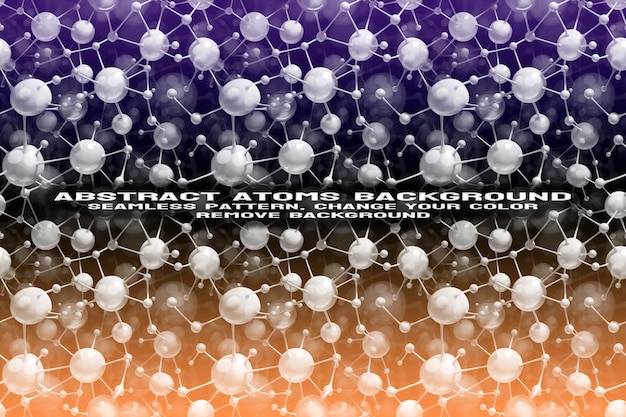 Abstracte gestructureerde achtergrond met bewerkbare molecuul- en atoompatroon PSD-indeling