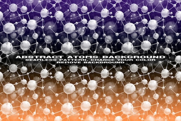 Abstracte gestructureerde achtergrond met bewerkbare molecuul- en atoompatroon psd-indeling