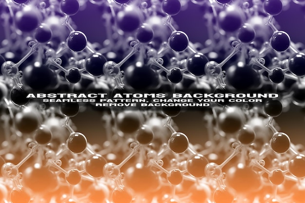 Abstracte gestructureerde achtergrond met bewerkbare molecuul- en atoompatroon PSD-indeling