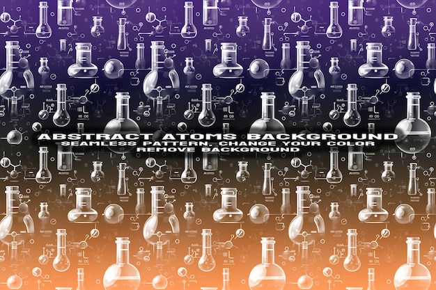 Abstracte gestructureerde achtergrond met bewerkbare molecuul- en atoompatroon PSD-indeling
