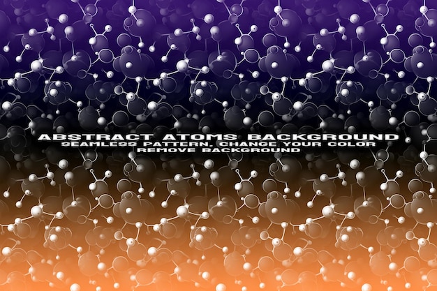 Abstracte gestructureerde achtergrond met bewerkbare molecuul- en atoompatroon PSD-indeling
