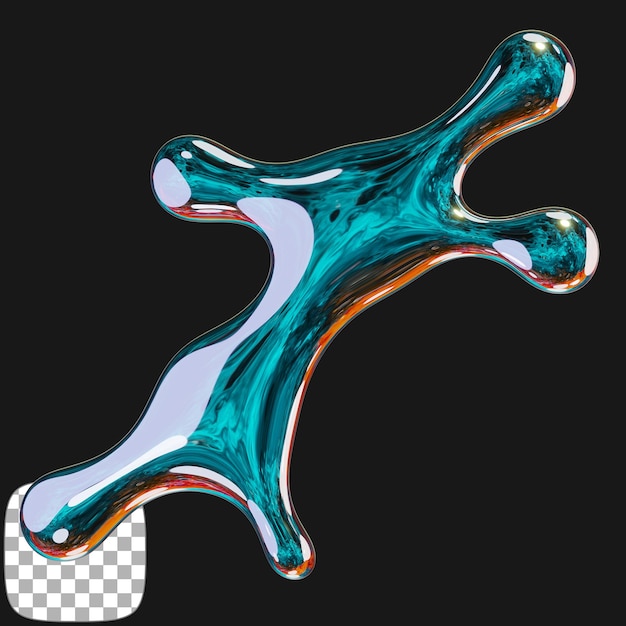 Abstracte glansende teel vloeibare vorm