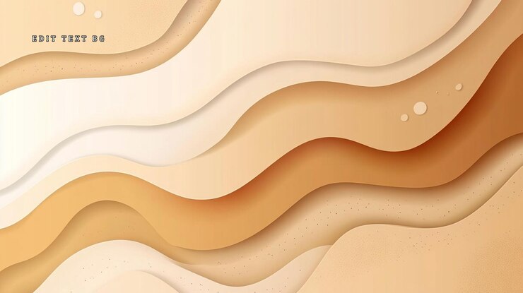 PSD abstracte golvende beige en bruine papier gesneden achtergrond