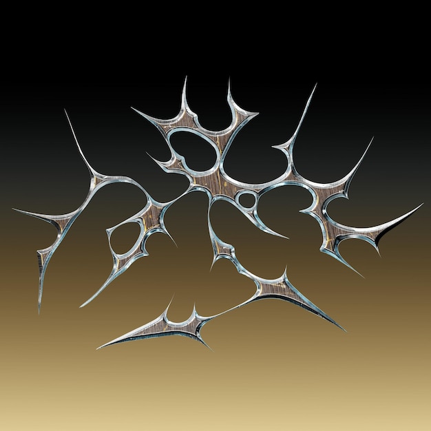 Abstracte metalen spikes op een gradiënt achtergrond