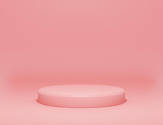 PSD abstracte minimalistische podium voor productpresentatie roze achtergrond 3d render illustratie