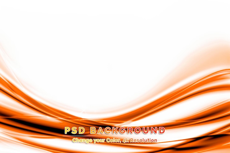 PSD abstracte oranje achtergrond met bewegingsgolf