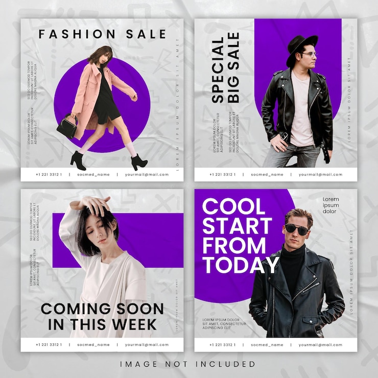 PSD abstracte social media post fashion sjabloon