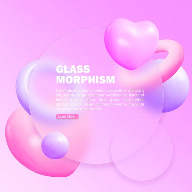 Abstracte sociale media-banner met wazig transparant glaseffect