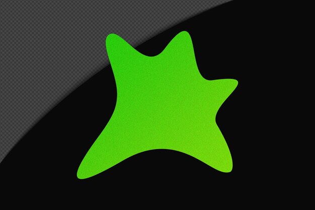Abstracte vorm transparant Grainy Gradient Element met Neon Groen Kleur sjabloon psd png ontwerp