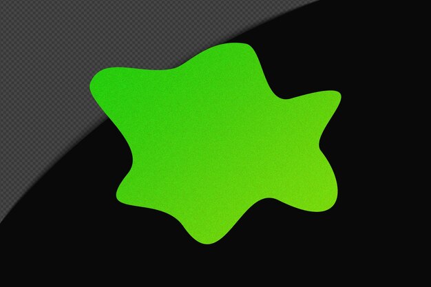 Abstracte vorm transparant Grainy Gradient Element met Neon Groen Kleur sjabloon psd png ontwerp