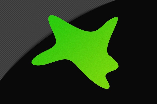Abstracte vorm transparant Grainy Gradient Element met Neon Groen Kleur sjabloon psd png ontwerp