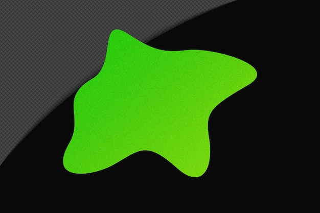 Abstracte vorm transparant Grainy Gradient Element met Neon Groen Kleur sjabloon psd png ontwerp