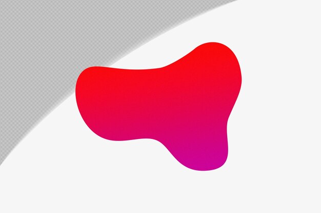 Abstracte vorm transparant Grainy Gradient Element met rode kleur sjabloon psd png ontwerp
