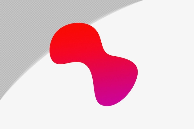 Abstracte vorm transparant Grainy Gradient Element met rode kleur sjabloon psd png ontwerp