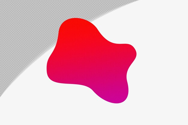 Abstracte vorm transparant Grainy Gradient Element met rode kleur sjabloon psd png ontwerp