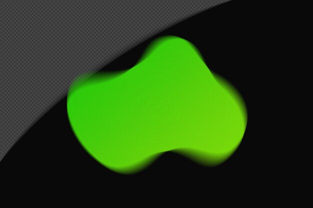 Abstracte vorm transparant mesh Grainy Blur Gradient Element met Neon Groen Kleur psd png ontwerp