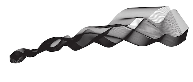 Abstracte zwarte golvende linten gemaakt van lijnen zwarte golf en gebogen lijnen wervelingen en bochten ontwerp tem