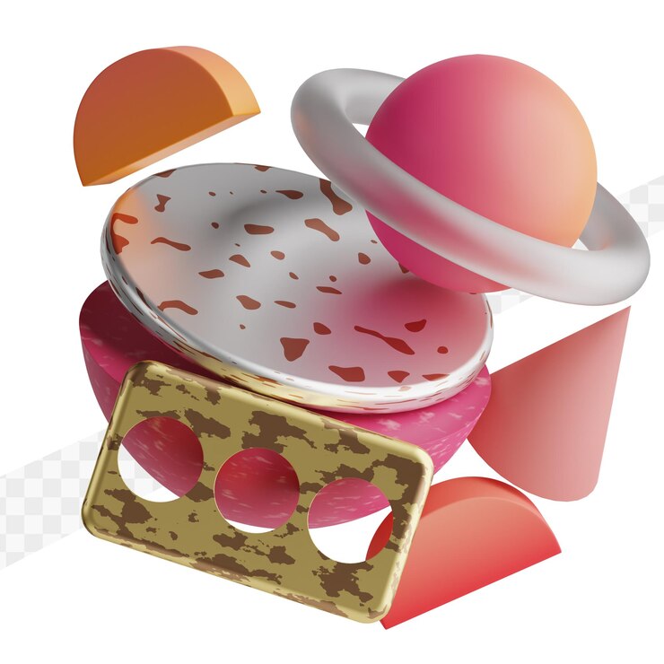 PSD abstrakcyjne kształty geometryczne ilustracja renderowania 3d