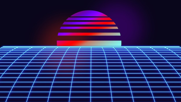 Abstrakcyjne linie i reflektory neonowe na jasnoczarnym tle
