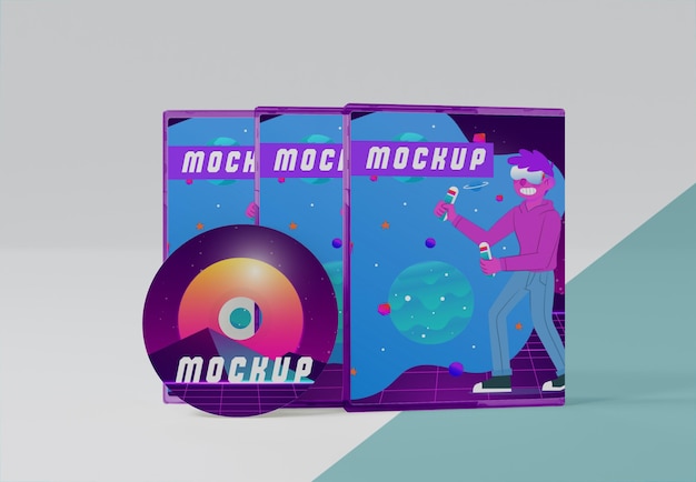Abstrakcyjne opakowanie do gier i makieta cd