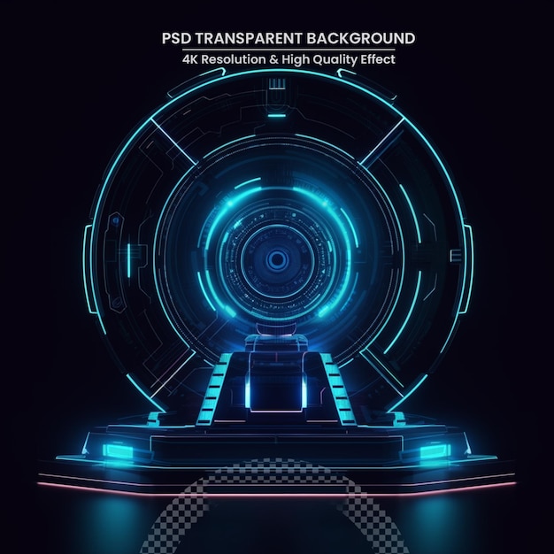 abstrakcyjne podium w tle gra wideo e-sportu scifi gaming cyberpunk 3D futurystyczny neonowy pokój