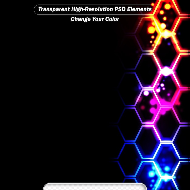 PSD abstrakcyjne świecące tło z sześciokątami