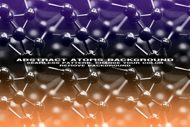 PSD abstrakcyjne teksturowane tło z edytowalnym formatem psd cząsteczki i wzoru atomu