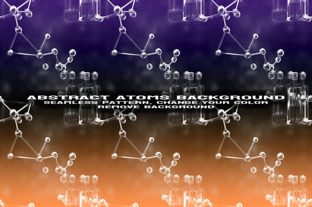 PSD abstrakcyjne teksturowane tło z edytowalnym formatem psd cząsteczki i wzoru atomu