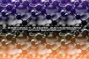 PSD abstrakcyjne teksturowane tło z edytowalnym formatem psd cząsteczki i wzoru atomu