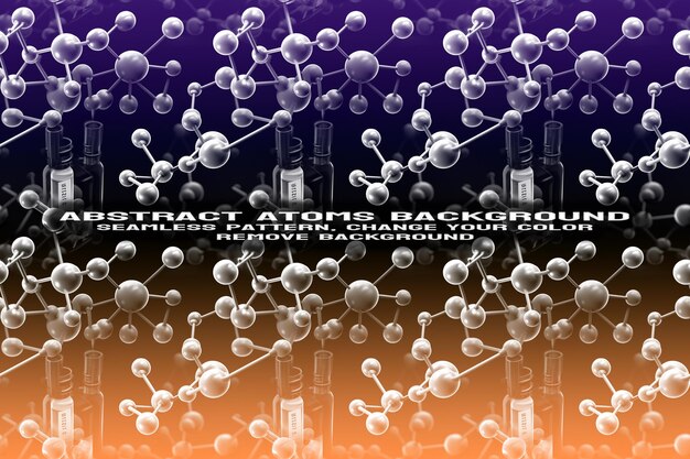 PSD abstrakcyjne teksturowane tło z edytowalnym formatem psd cząsteczki i wzoru atomu