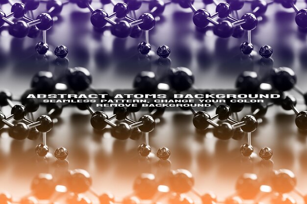 PSD abstrakcyjne teksturowane tło z edytowalnym formatem psd cząsteczki i wzoru atomu