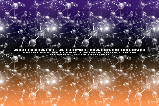PSD abstrakcyjne teksturowane tło z edytowalnym formatem psd cząsteczki i wzoru atomu