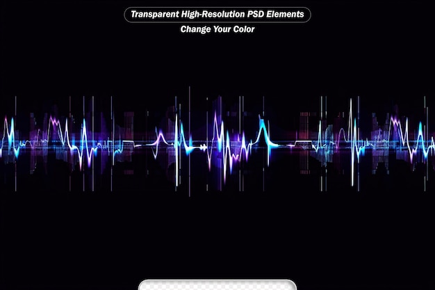 PSD abstrakcyjne tło pulsowe muzyczne forma fali częstotliwości i widma ścieżki dźwiękowej