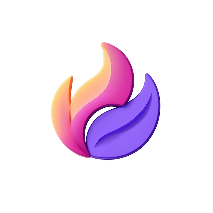 PSD abstrakcyjny 3d flame and leaf logo design