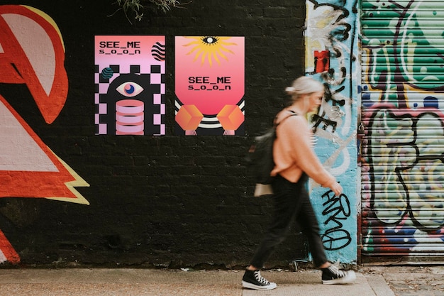 Abstrakcyjny model plakatów realistyczny papier psd