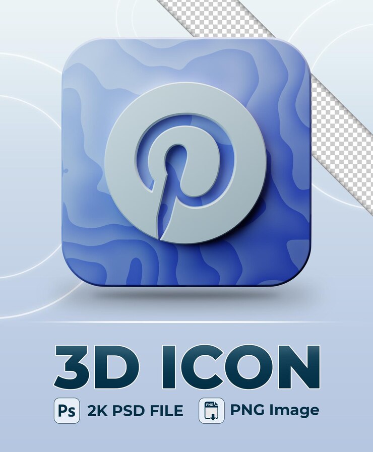 abstrakcyjny projekt Social media 3d ikona pinterest