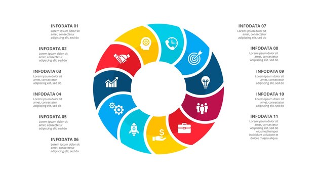 Abstrakcyjny Szablon Opcji Liczby Infografik Może Być Użyty Do Diagramu Z 11 Krokami