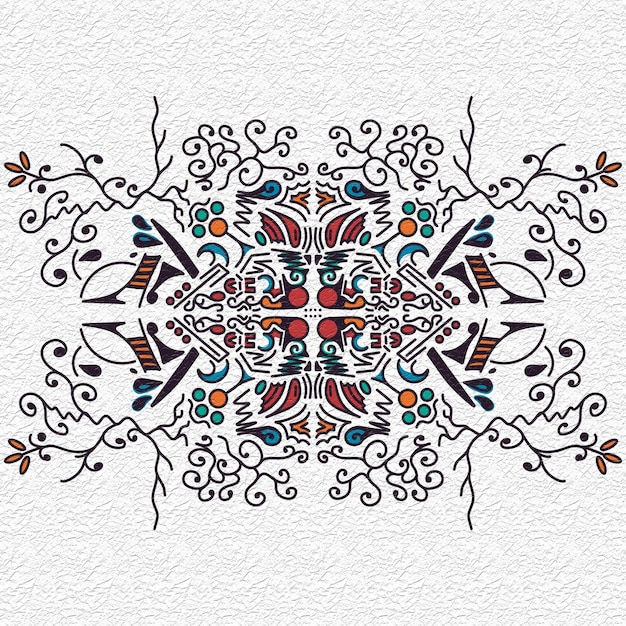 Abstrakcyjny wzór ornamentu w stylu etnicznym