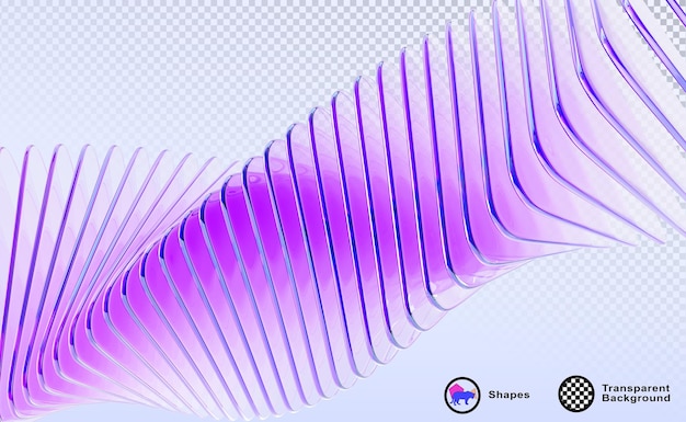 Abstrakt 3D-baggrund med glas-spiraleffekt af firkantede rækker Holografisk gradient lyskurve bølgelinjemønster Futuristisk arkitekturdesign rendering tech-banner