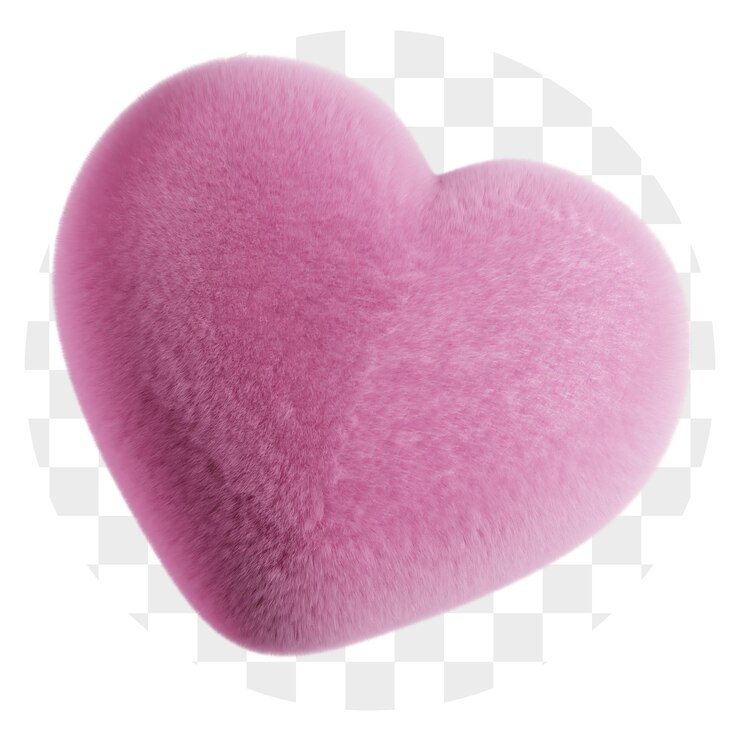 PSD abstrakt 3d fluffy różowy kształt serca