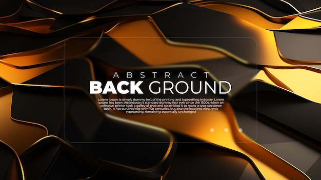 Abstrakt 3D-rendering, moderne morfisme, guld-wallpaper