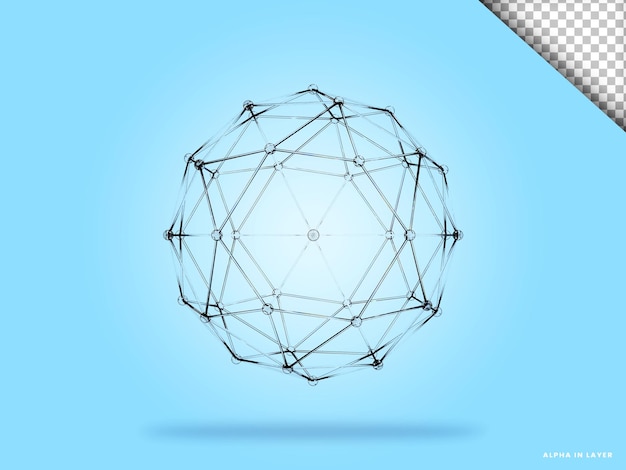 Abstrakt geometrisk form, futuristisk dispersion, glasmaterialedesign, 3D-rendering