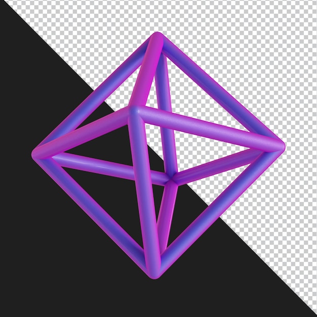 Abstrakt geometrisk form, futuristisk gradientmaterialedesign, 3D-rendering