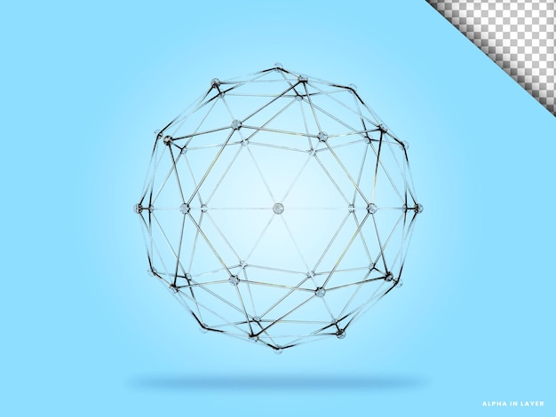 Abstrakt geometrisk form, futuristisk spridningsdesign i glasmaterial, 3D-rendera