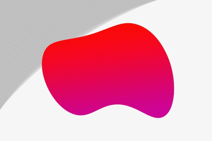 PSD abstrakt kształt przezroczysty zielony gradient element z czerwonym kolorem szablon psd png design